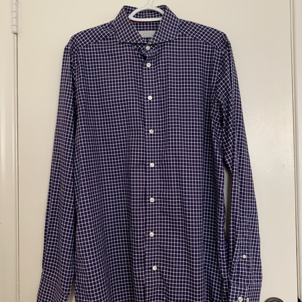 Eton Contemporary Long Sleeve Dress Shirt Size 42